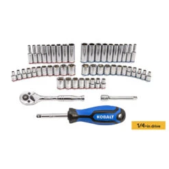 Kobalt Standard (SAE) And Metric Polished Chrome Mechanic's Tool Set With Tool Case - 127-Piece 2 Kobalt Standard (SAE) And Metric Polished Chrome Mechanic's Tool Set With Tool Case - 127-Piece -Kobalt Tool Shop 1060610 48817644