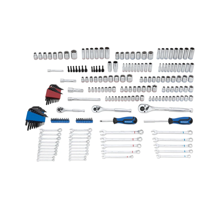 Kobalt Standard (SAE) and Metric Polished Chrome Mechanic's Tool Set with Tool Case - 127-Piece Kobalt Standard (SAE) And Metric Polished Chrome Mechanic's Tool Set With Tool Case - 127-Piece -Kobalt Tool Shop 1060610 48817646