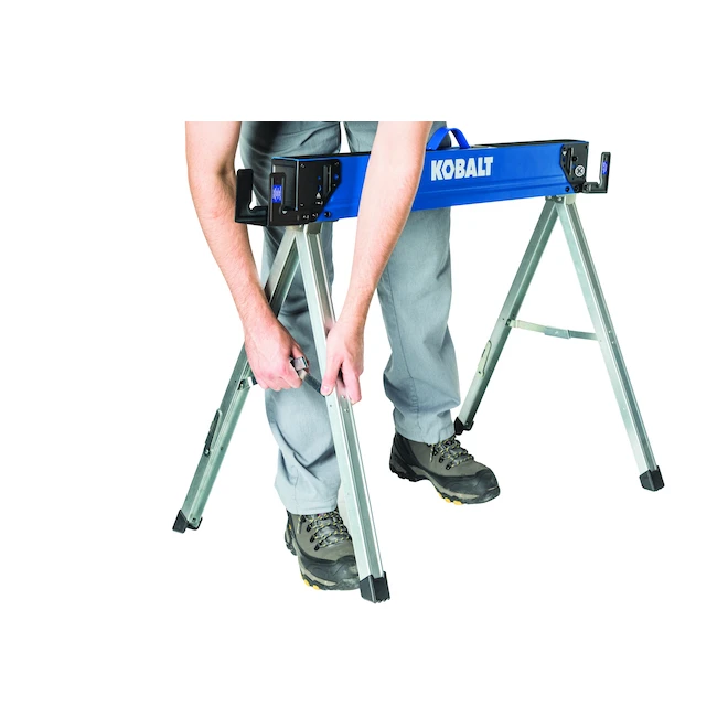 Kobalt 30-in x 43-in Blue and Black Steel Fixed Leg Saw Horse Kobalt 30-in X 43-in Blue And Black Steel Fixed Leg Saw Horse -Kobalt Tool Shop 14195532e L
