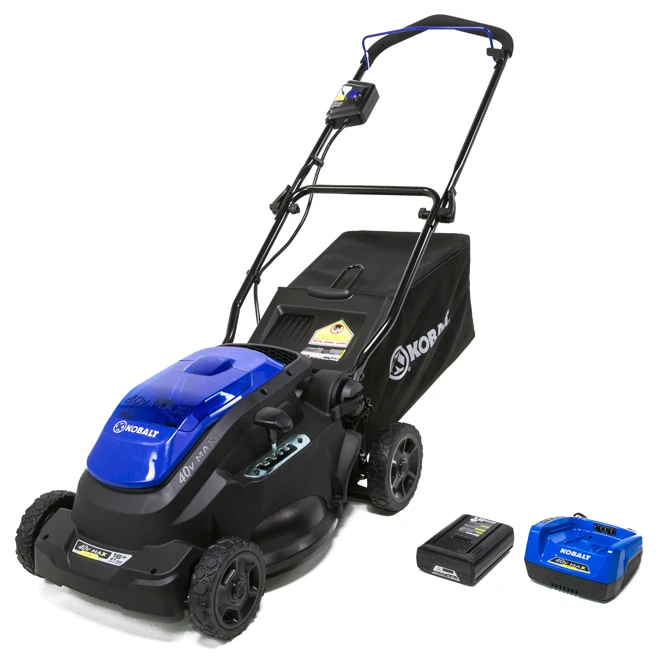 2-in-1 Cordless Push Lawn Mower - 40 V - 16" - Blue/Black Kobalt 2-in-1 Cordless Push Lawn Mower - 40 V - 16" - Blue/Black -Kobalt Tool Shop 30736986 L