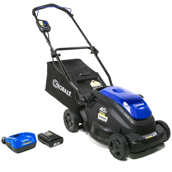 2-in-1 Cordless Push Lawn Mower - 40 V - 16" - Blue/Black Kobalt 2-in-1 Cordless Push Lawn Mower - 40 V - 16" - Blue/Black -Kobalt Tool Shop 30736986b L