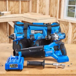 Kobalt 4-Tool 24-Volt Lithium Ion Brushless Power Tool Combo Kit With Soft Case With Battery And Charger -Kobalt Tool Shop 32018714e L