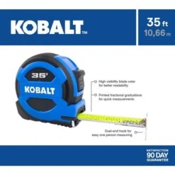 Kobalt 35-ft Blue Self-Locking Measuring Tape -Kobalt Tool Shop 32435014ea L