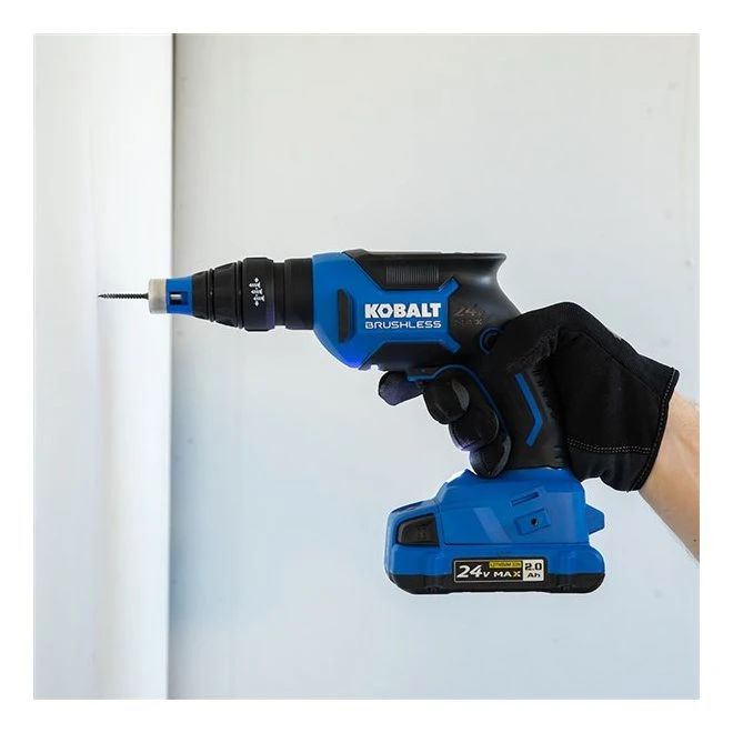 Kobalt 24-V Drywall Screwgun - Blue - Brushless Motor - Bare Tool without Battery Kobalt 24-V Drywall Screwgun - Blue - Brushless Motor - Bare Tool Without Battery -Kobalt Tool Shop 45595041b L