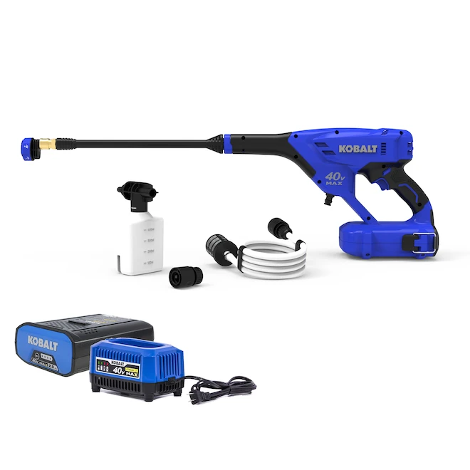 Kobalt 40-Volt Electric Handheld Pressure Washer Kit - 2-Ah - 600-PSI - Blue Kobalt 40-Volt Electric Handheld Pressure Washer Kit - 2-Ah - 600-PSI - Blue -Kobalt Tool Shop 65415002 L