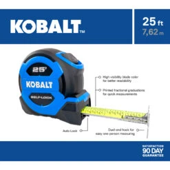 Kobalt 25 Tape Measure -Kobalt Tool Shop 857851 16463818